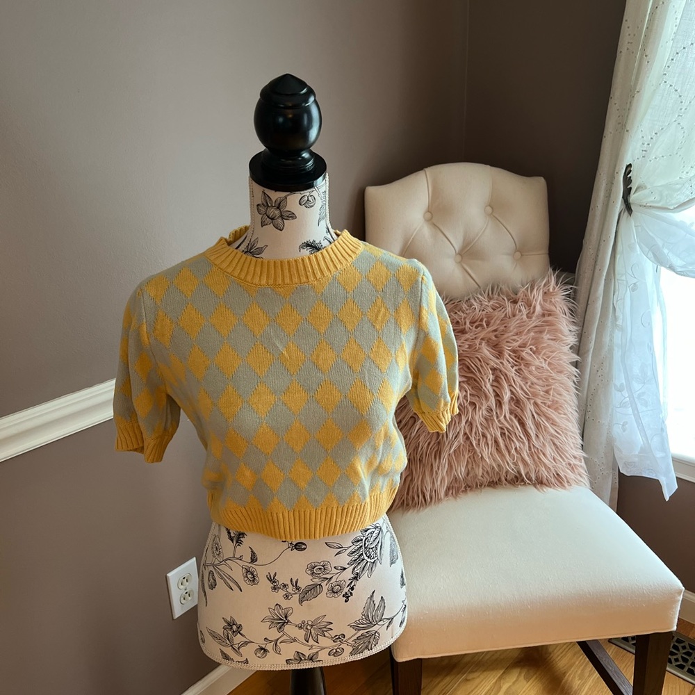 Crop top Argyle sweater!
